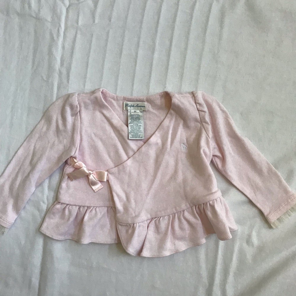 Ralph Lauren Ruffled Pink Wrap Top - Size 9 mo